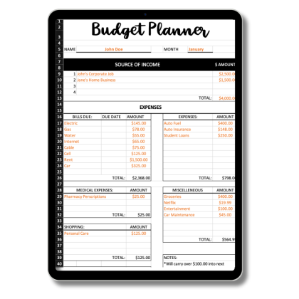Monthly Budget Planner